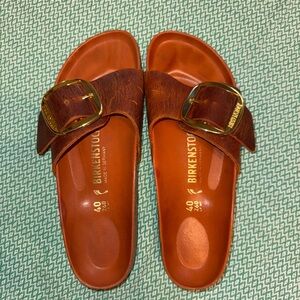 Birkenstock Orange Madrid with Big Buckle Sandals